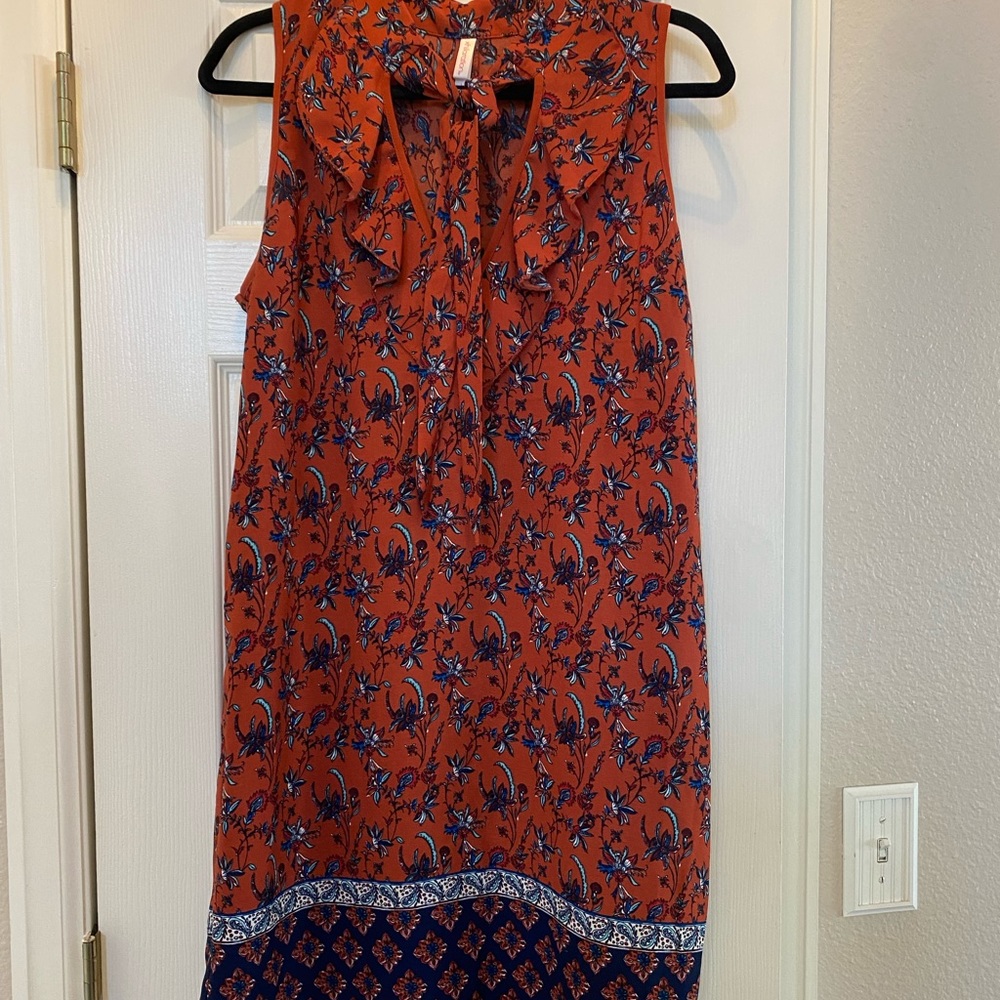 Rust color Xhiliration dress, size large